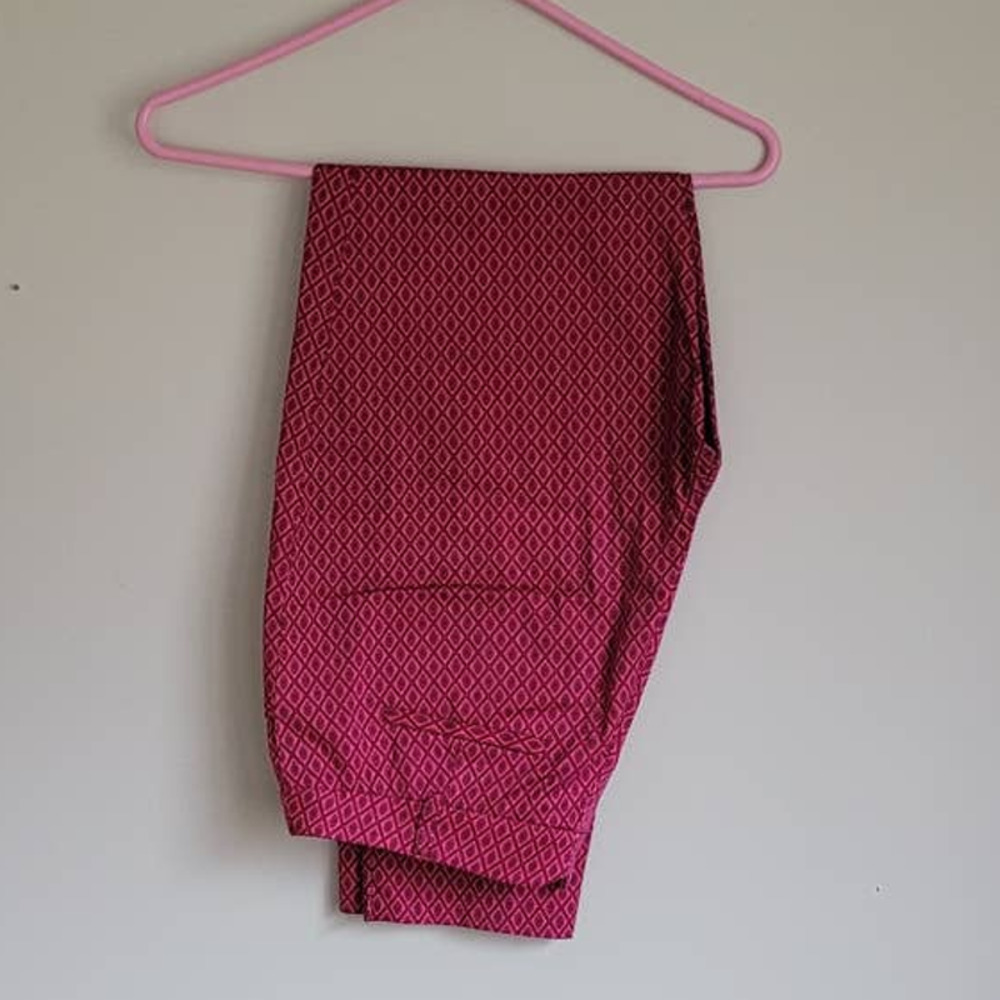 ETCETERA Crop Summer Pants Pink Print Size 4